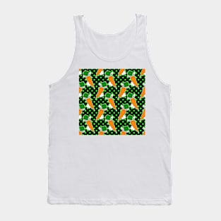 Carrot Bunny Green and Black Polk-a-dot Pattern Tank Top